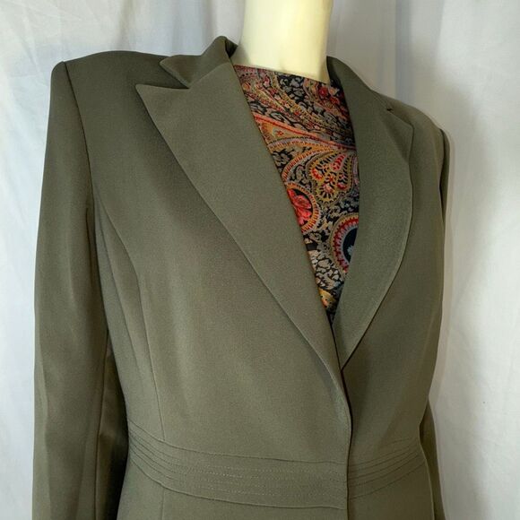 Vintage 90’s Collections for Le Suit Women’s Blazer Jacket Size 14 Taupe Olive O - Picture 3 of 12